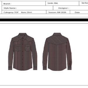 lone sleeve shirt pointed yk at front and back with double pkt