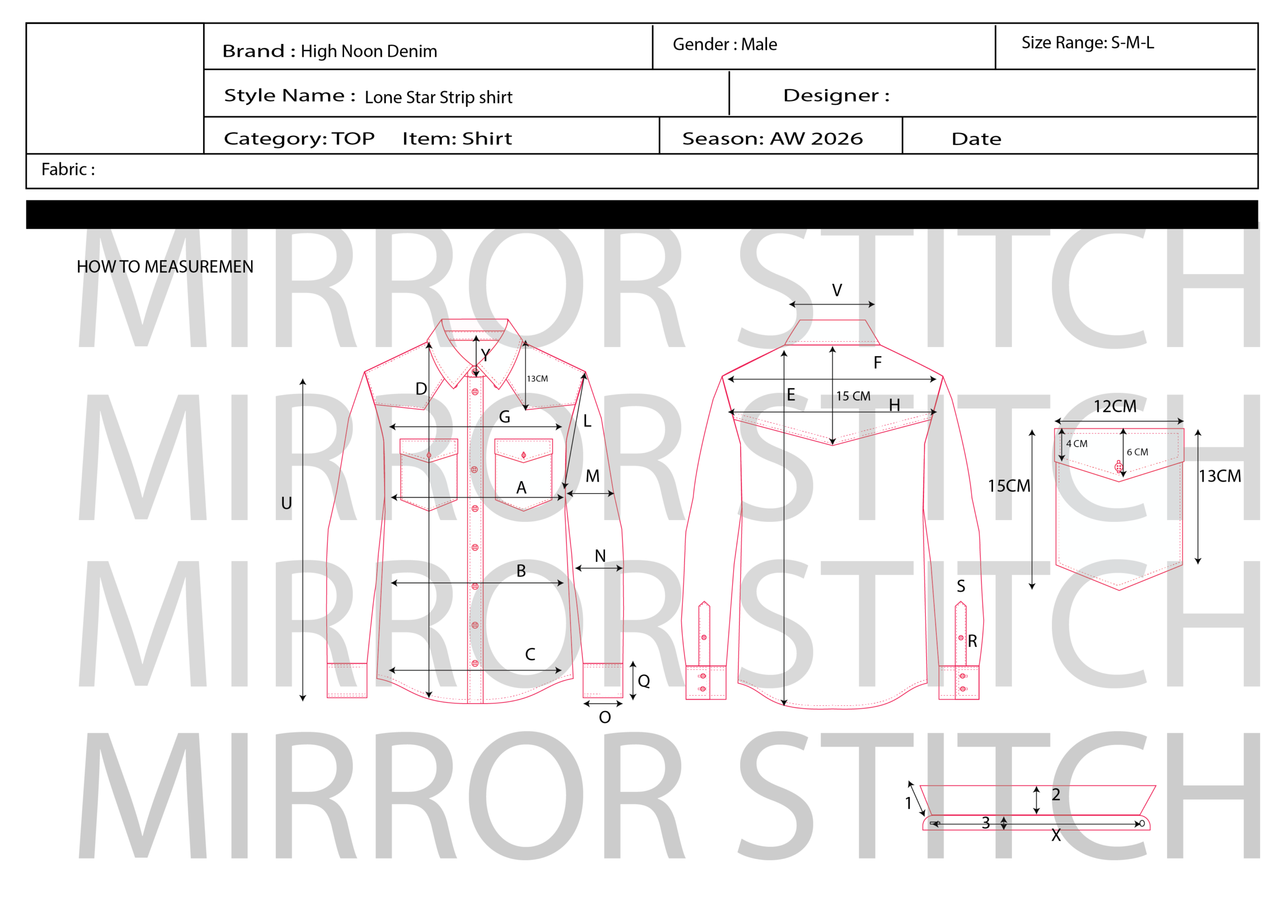 lone sleeve shirt pointed yk at front and back with double pkt lone sleeve shirt pointed yk at front and back with double pkt